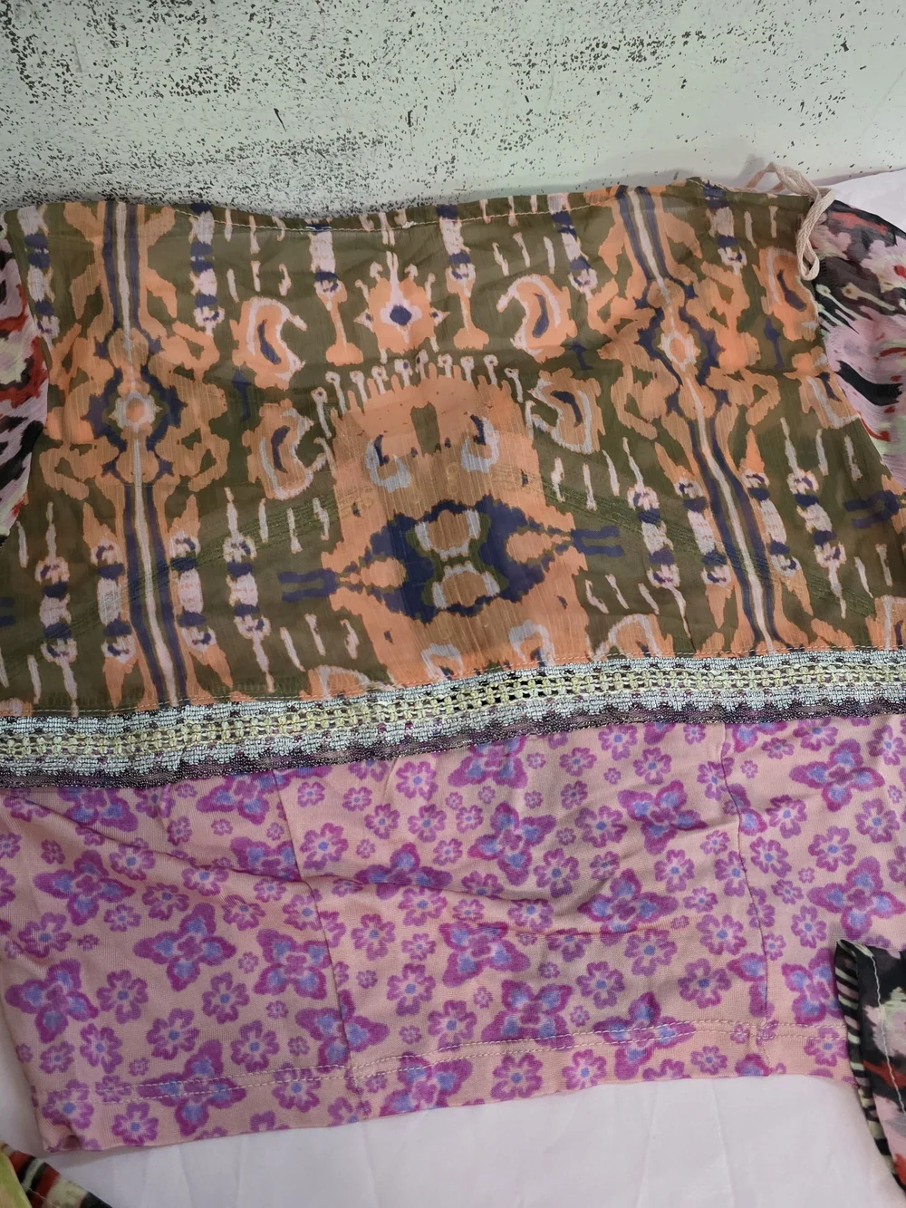 Free People Multicolor Printed Boho Tunic in Pink, Purple, Olive & Brown
